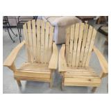 2 Classic unfinished wooden Adirondack chairs
