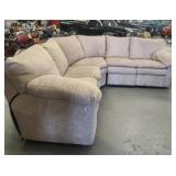 3 Piece Sectional Sofa Light Beige microfiber