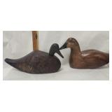 2 Vtg. Hand Carved  Wood Ducks