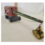 Vtg, Pressed Steel Toy Crane & Steam Shovel by