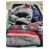 Rubbermaid Tote with Fabric Pieces