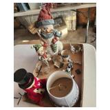 Porcelain snowman,  Snowman Lamp shade , Candle