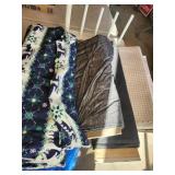 3 Large Rolls of Fabric, Peg Rack, Measuring Pad