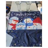 Snowman Mat, blue star small table cover,