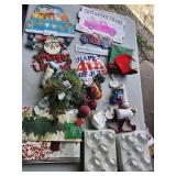 Christmas ornaments,  Tin God Bless American Sign,