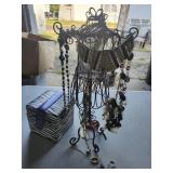 Jewelry Stand & Vtg. Costume Jewelry