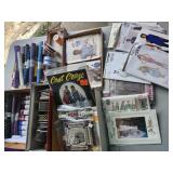 3 Boxes Fabric Pieces, Ribbon,  Patterns