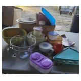 Woven Basket ,Tupperware Lids,Anchor Hockings