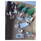 9 Christmas Figures, 3 small Trees
