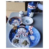 Ceramic Cookie jar Snowman,  Snowman  Serving