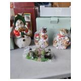 PartyLite Ceramic Snowman,  Hand Painted