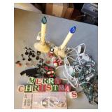 Vtg. Christmas Candle Lights , Wood Blocks,