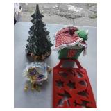 Ceramic Christmas Tree, Fabric Tissue Cover,