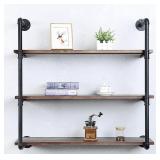 Industrial Pipe Shelving Wall Mounted,36in Rustic