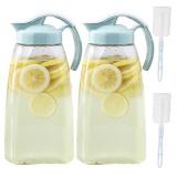 Frcctre 2 Pack Plastic Water Pitcher with Lid, 74