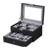 BEWISHOME Watch Box Organizer 20 Men Display