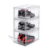 BBYB Shoe Box,Drop Front Shoe Box,Clear Plastic