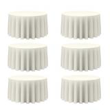 6 Pack Ivory Round Tablecloths 120 Inch - Circle