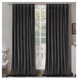 BGment Grey Velvet Curtains 96 Inches for Living