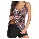 New Yonique Women 2 Piece Flowy Tankini Swimsuits