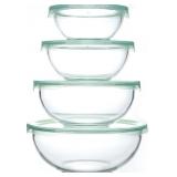Luvan Glass Mixing Bowl with Airtight Lids, (1QT,