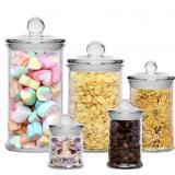 COMUDOT Glass Cookie Jar,Glass Canisters Set of