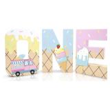 Ice Cream ONE Letter Sign Baby First Birthday