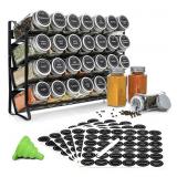 Spice Rack with 28 Spice Jars, Spice Rack