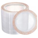 102 Pieces Rose Gold Plastic Lunch Plates, 9"