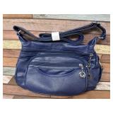 New navy blue handbag with shoulder strap 11x7in