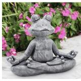 Goodeco 12.5" L×10" H Meditating Yoga Frog Statue