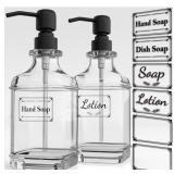 GLADPURE Soap Dispenser - 2 Pack, 18 Oz Antique