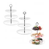 Tosnail 3 Pack 3 Tiers White Plastic Cupcake