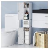 ESTHELLO Bathroom Storage Cabinet with Roll