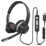 Mpow Wired Headset Over Ear USB Headphone Mic For