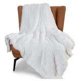Bedsure Faux Fur Throw Blanket White  Fuzzy,