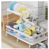 YKLSLH Expandable Dish Drying Rack, 2 Tier Large