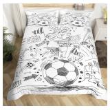 Erosebridal Football Comforter Cover, Hand Drawn