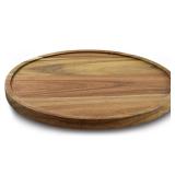 11" Acacia Wood Lazy Susan Organizer Kitchen