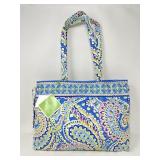 New Vera Bradley Tie Tote	Capri Blue Flat