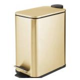 mDesign Slim Metal Rectangle 1.3 Gallon Trash Can