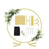 7.2FT Round Balloon Arch Stand,Gold Arch Backdrop