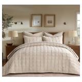 New EVERGRACE 3 Pieces Luxurious Velvet Quilt