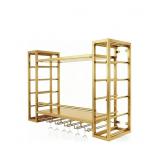 Wall Mounted Wine Rack,Iron Bar Shelf,2-Tiers
