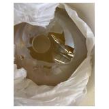 Bowl tan Seeded Bubble Effect Glass Lamp Shade