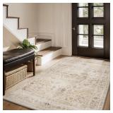 New AMOAMI-Vintage Area Rug 3x5 Brown Rugs for