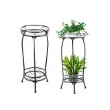 2-Pack Plant Stand Indoor Outdoor,Tall Black
