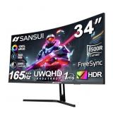 SANSUI 34-Inch Curved Gaming Monitor UWQHD 3440 x
