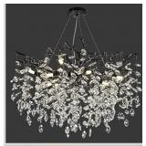 Modern Black Crystal Tree Branch Chandelier,