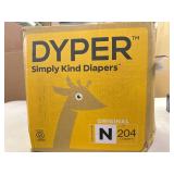 New 204 count Dyper diapers